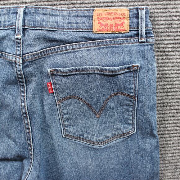 Levi's Mid Rise Skinny Jeans Women's 32x26 Blue Raw Hem Stretch - Picture 6 of 9